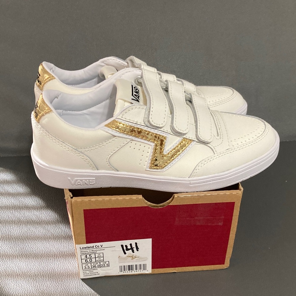 Vans Lowland With Velcro straps and gold accents